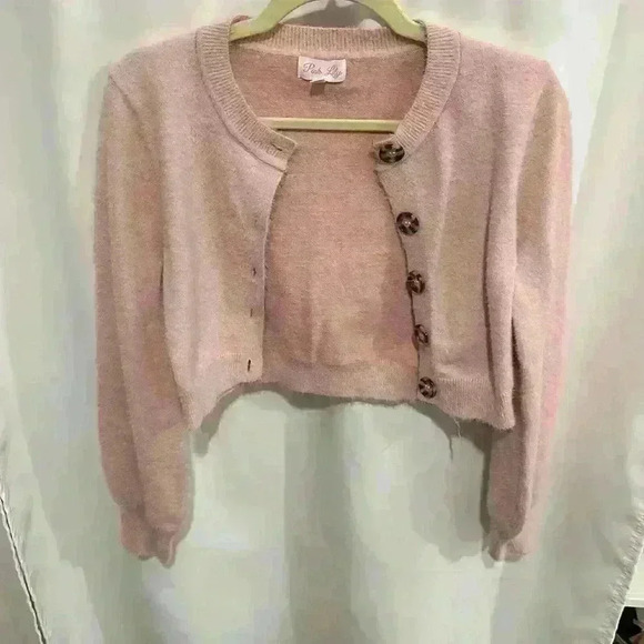 Pink Lily mini skirt with matching sweater - Picture 3 of 3